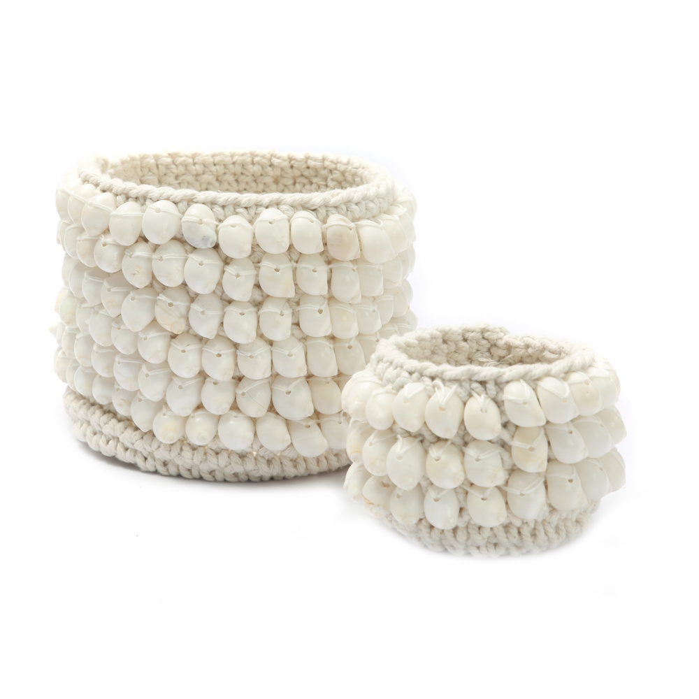 De Kai Macrame Plantenhouder - Wit - M