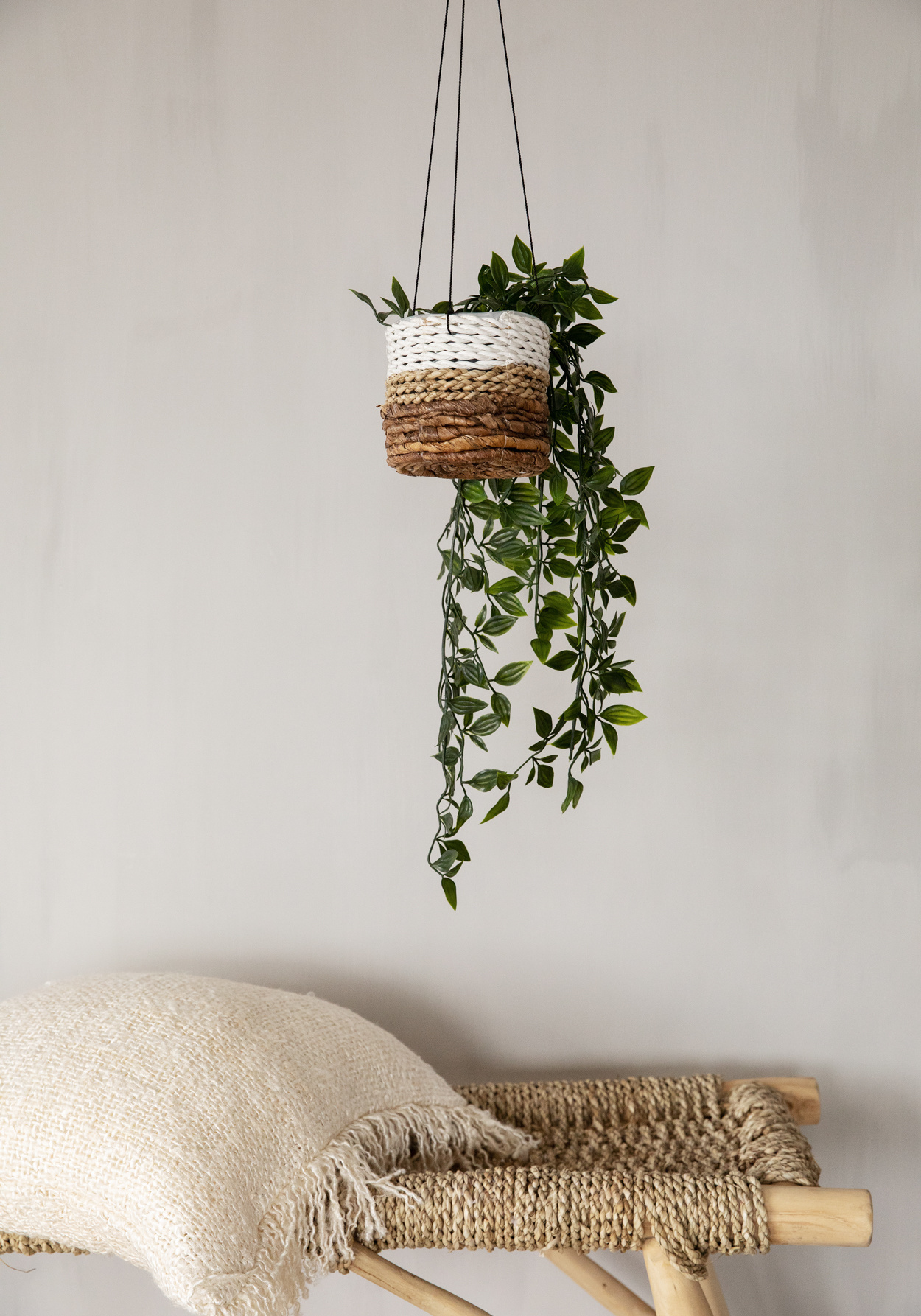 De bananenblad plantenhanger - natuurlijk wit