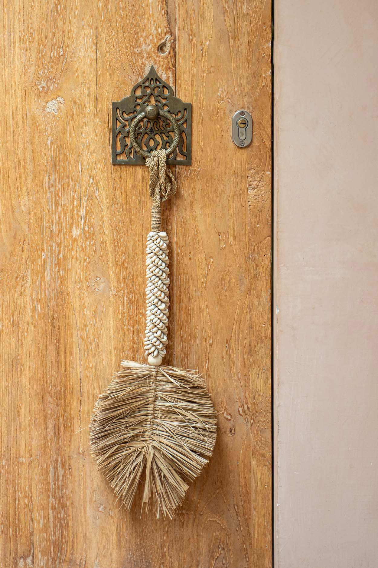 De Raffia & Schelpen Hangdecoratie - Wit Naturel