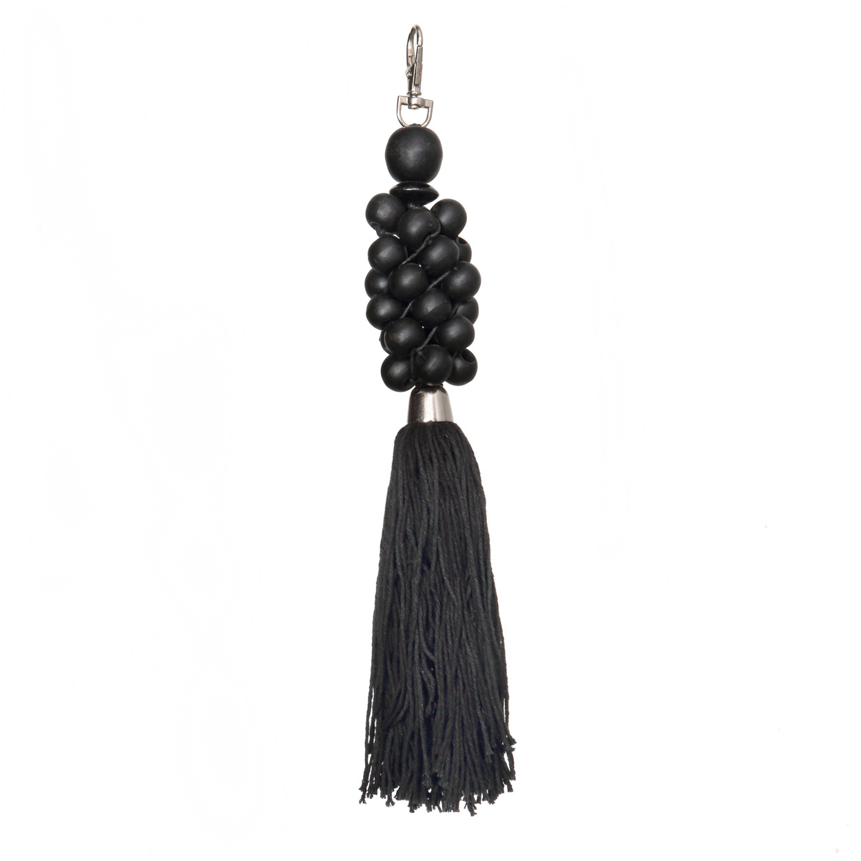 De Wooden Beads Sleutelhanger - Zwart