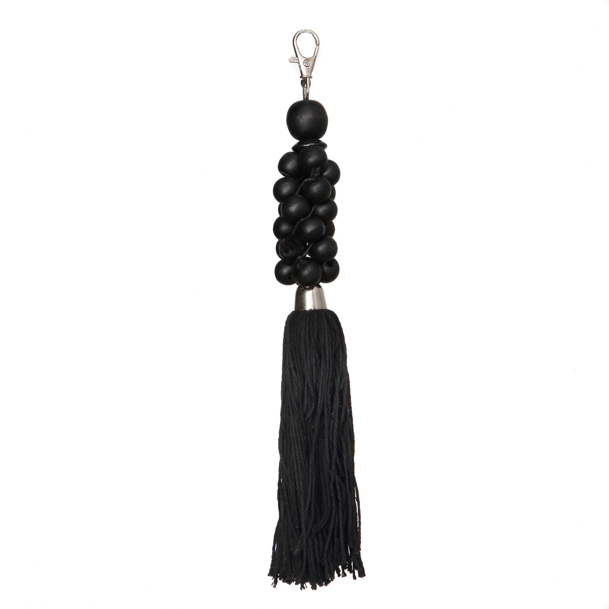 De Wooden Beads Sleutelhanger - Zwart