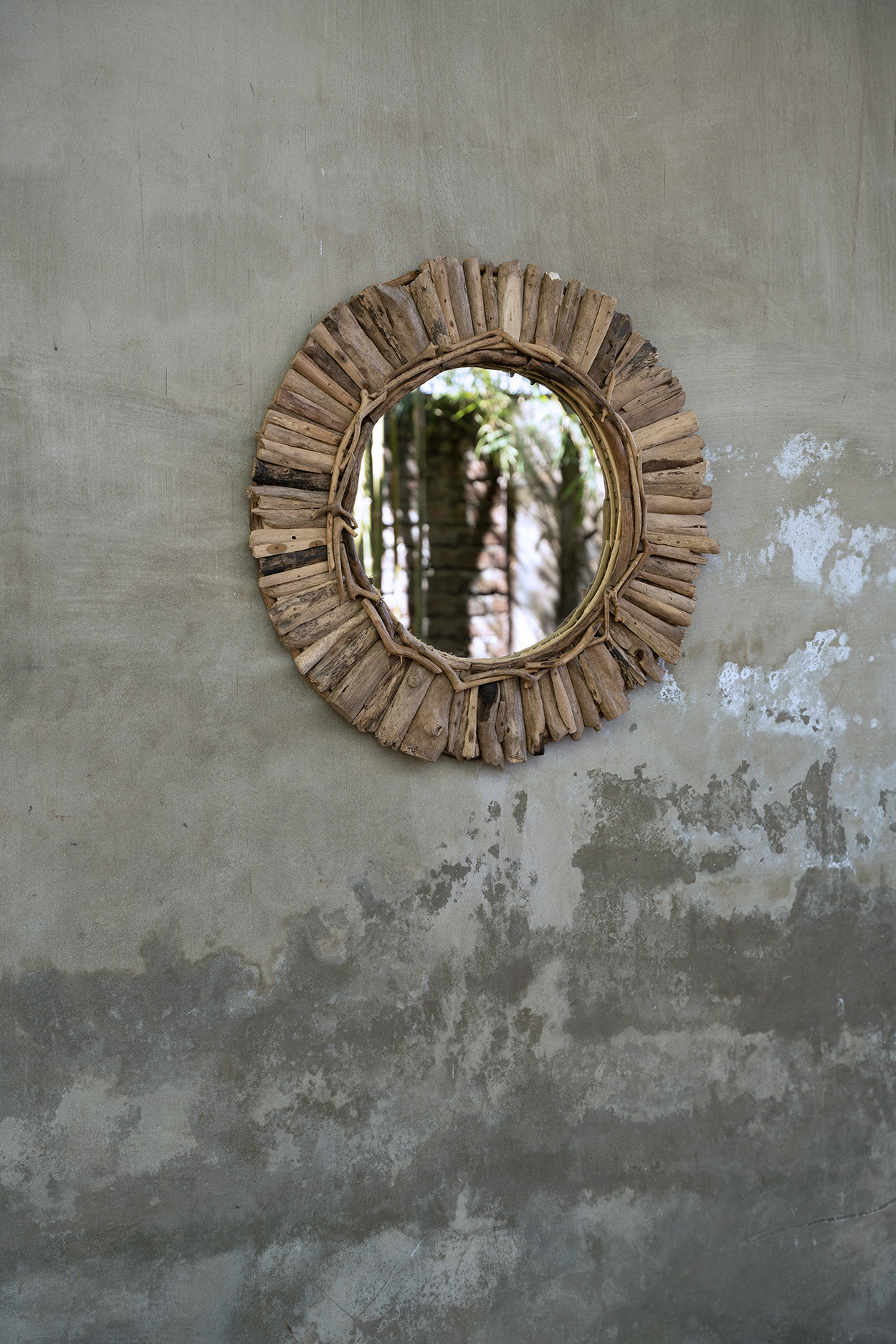 De Driftwood Crown Spiegel - Naturel - M