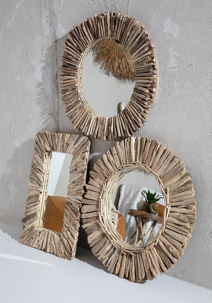 De Driftwood Crown Spiegel - Naturel - M