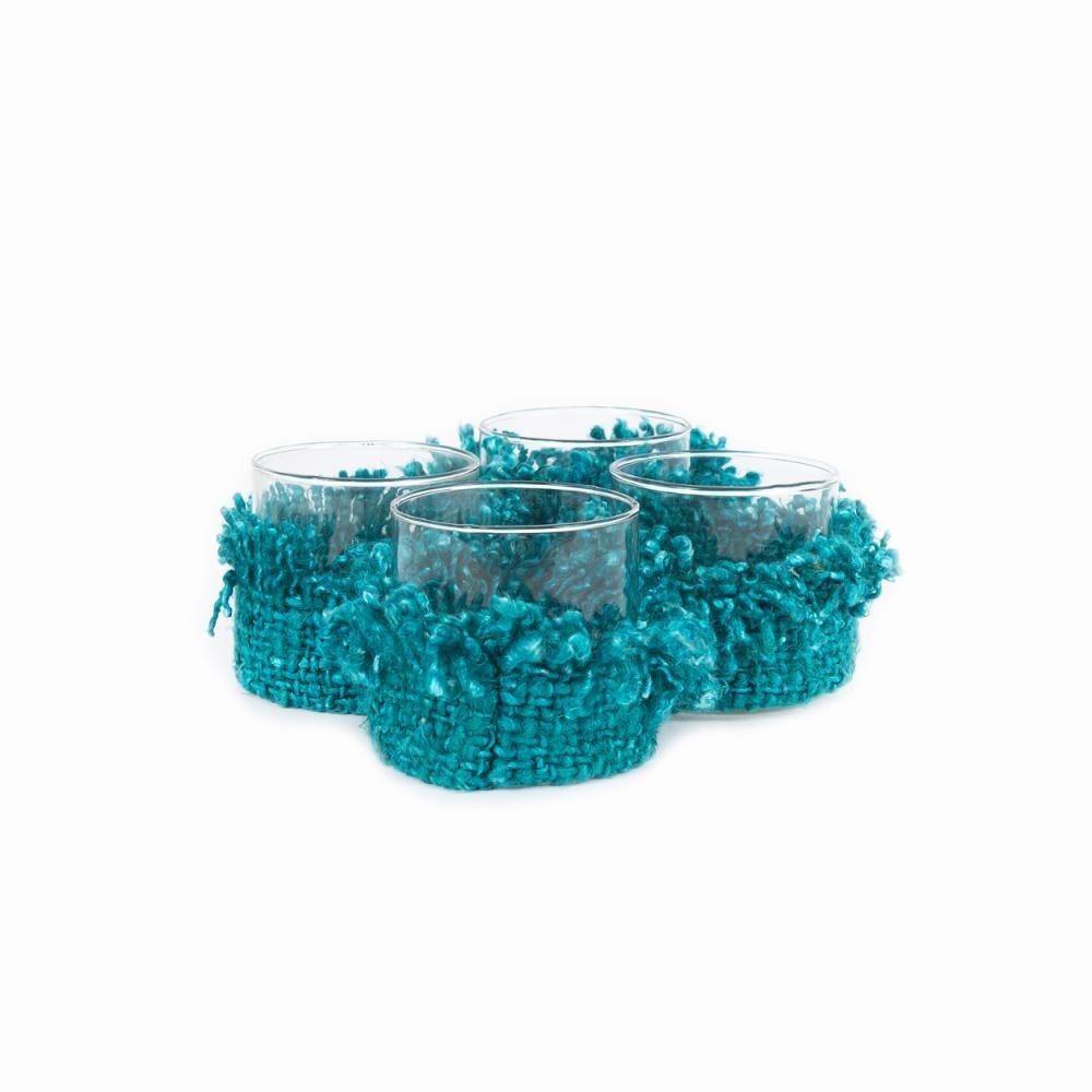 De Oh My Gee Kaarsenhouder - Aqua - S - Set van 4