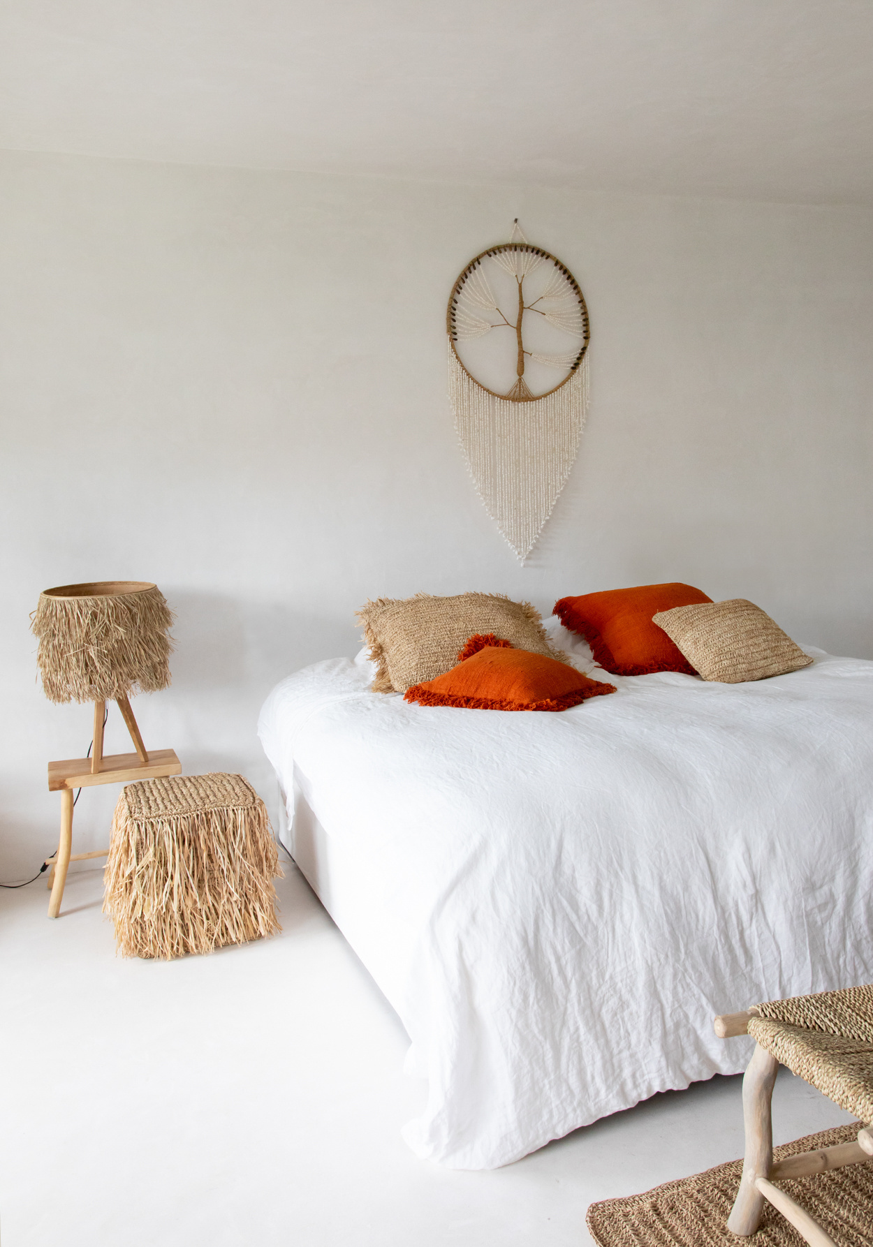De Raffia Flores Kussenhoes - Naturel - 40x40