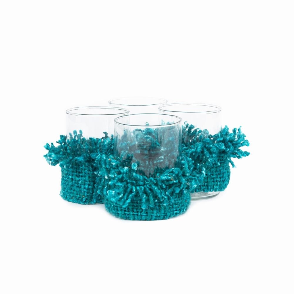 De Oh My Gee Kaarsenhouder - Aqua - M - Set van 4