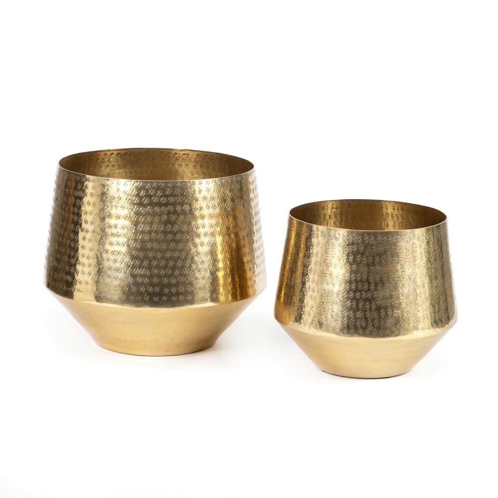 De Gehamerde Planter - Messing - L