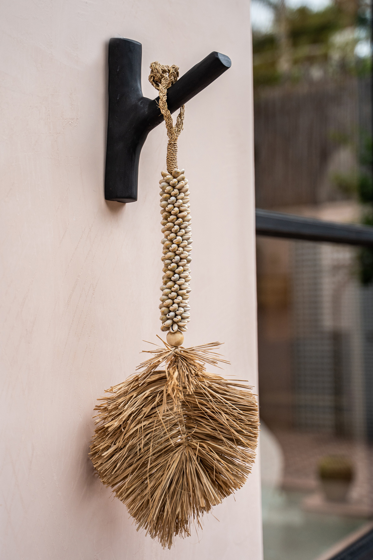 De Raffia & Schelpen Hangdecoratie - Crème Naturel