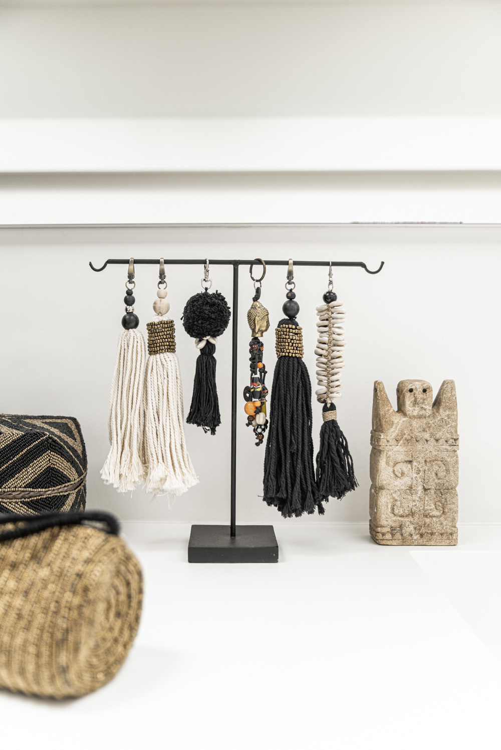 De Cotton Wood Sleutelhanger - Naturel Zwart