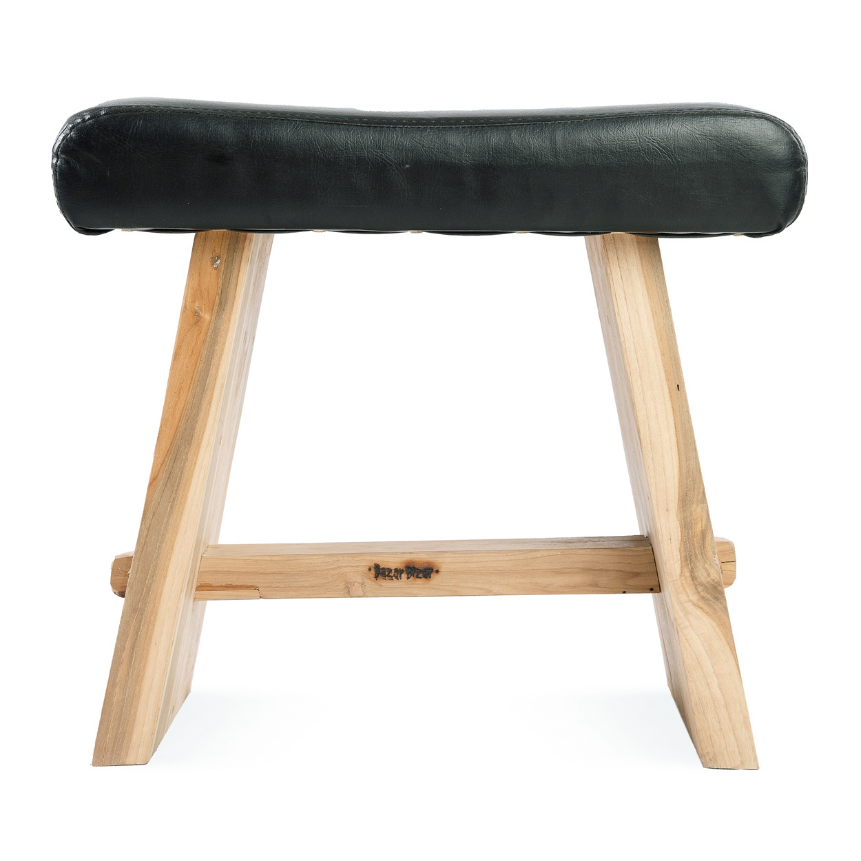 De Suar Kruk met Leder - Naturel Zwart