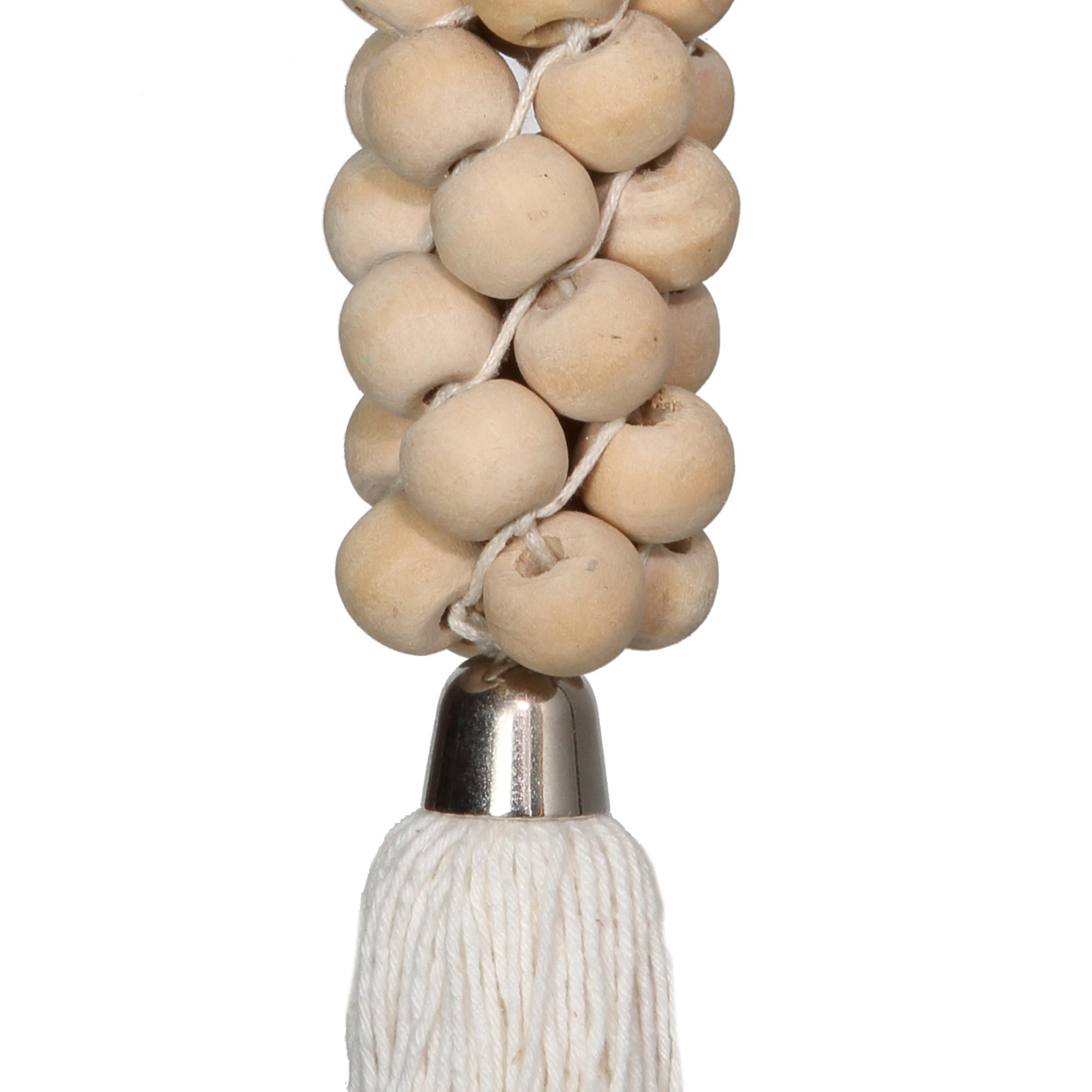 De Wooden Beads Sleutelhanger - Naturel Wit