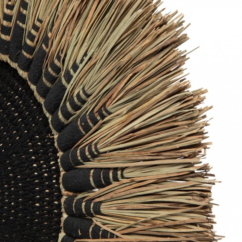 De Raffia Macramé Muur Deco - Naturel Zwart