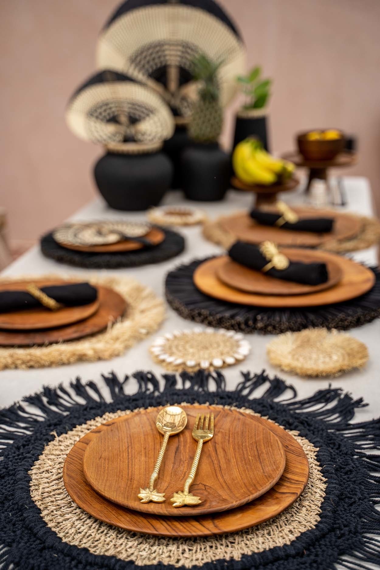De Teak Root Rond Bord - L