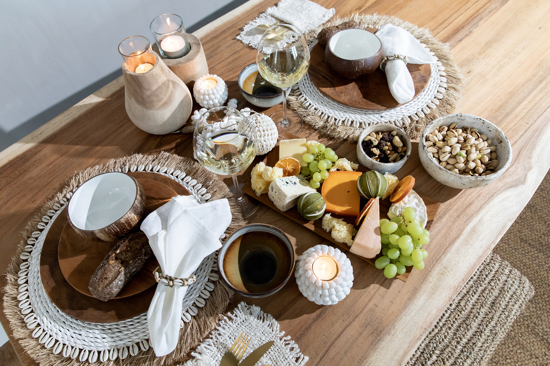 De Teak Root Rond Bord - L