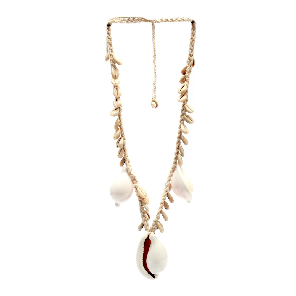 De Big White Cowrie Shell Halsketting - Wit