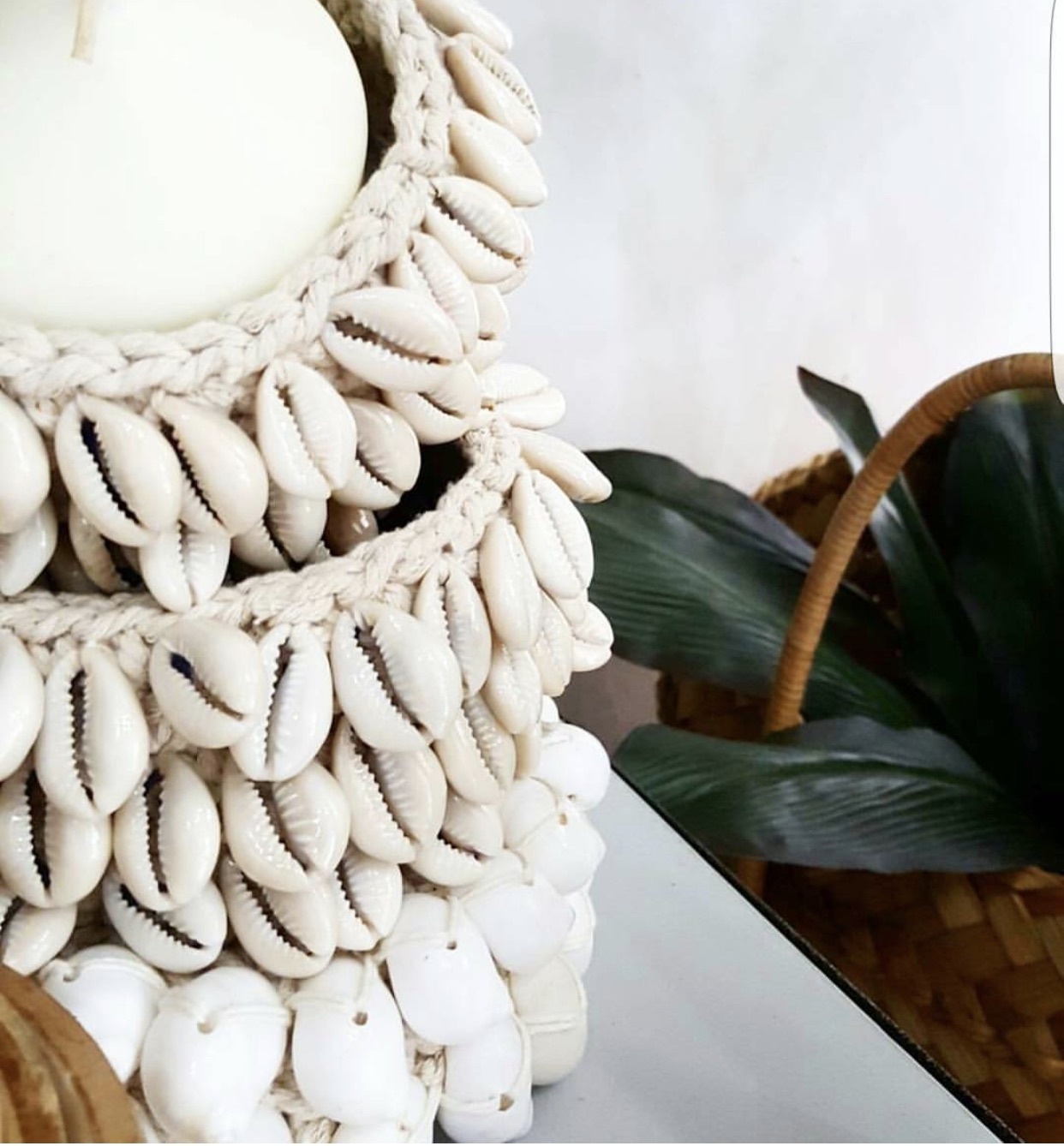 De Cowrie Macramé Kaarshouder - Naturel - S