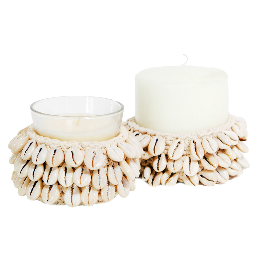 De Cowrie Macramé Kaarshouder - Naturel - S