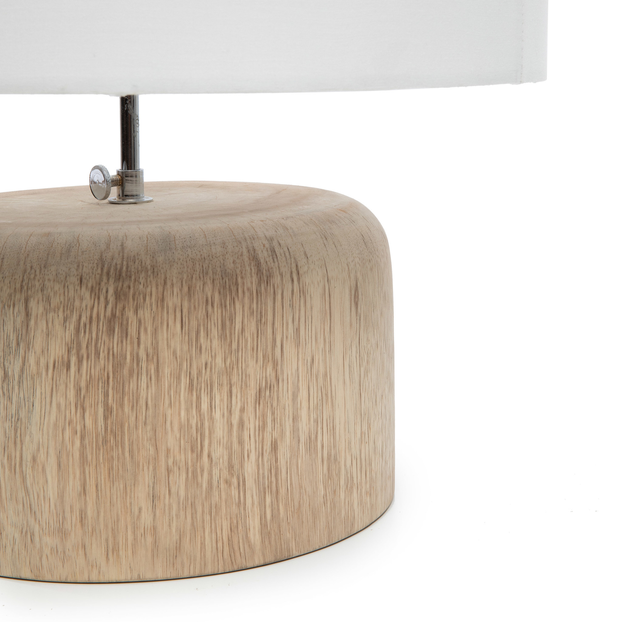 De Teak Wood Tafellamp - Naturel Wit