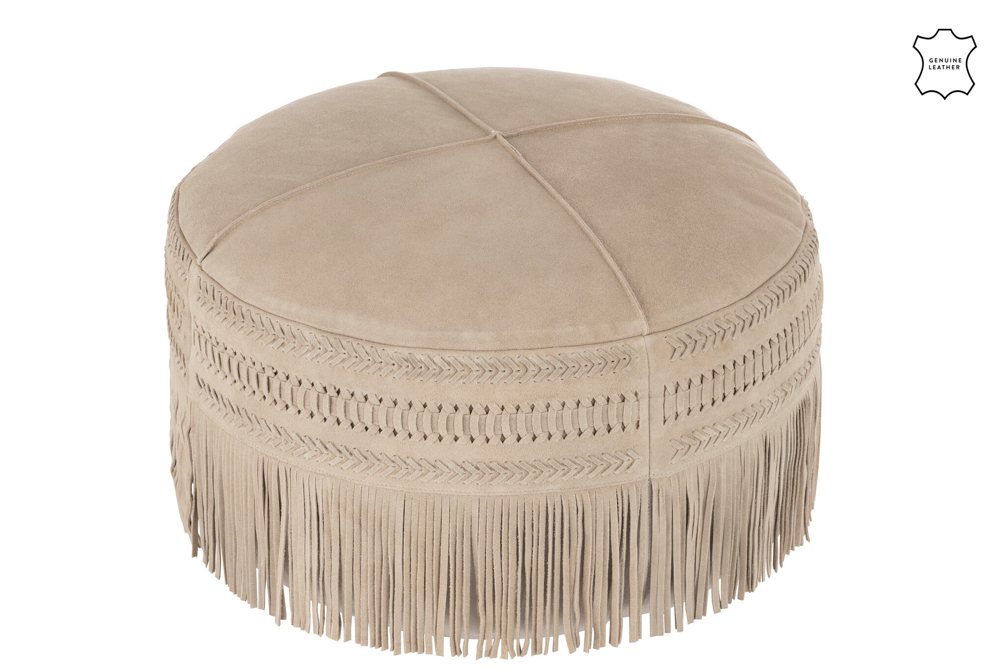 HASSOCK TASS RND LEATH L GRY