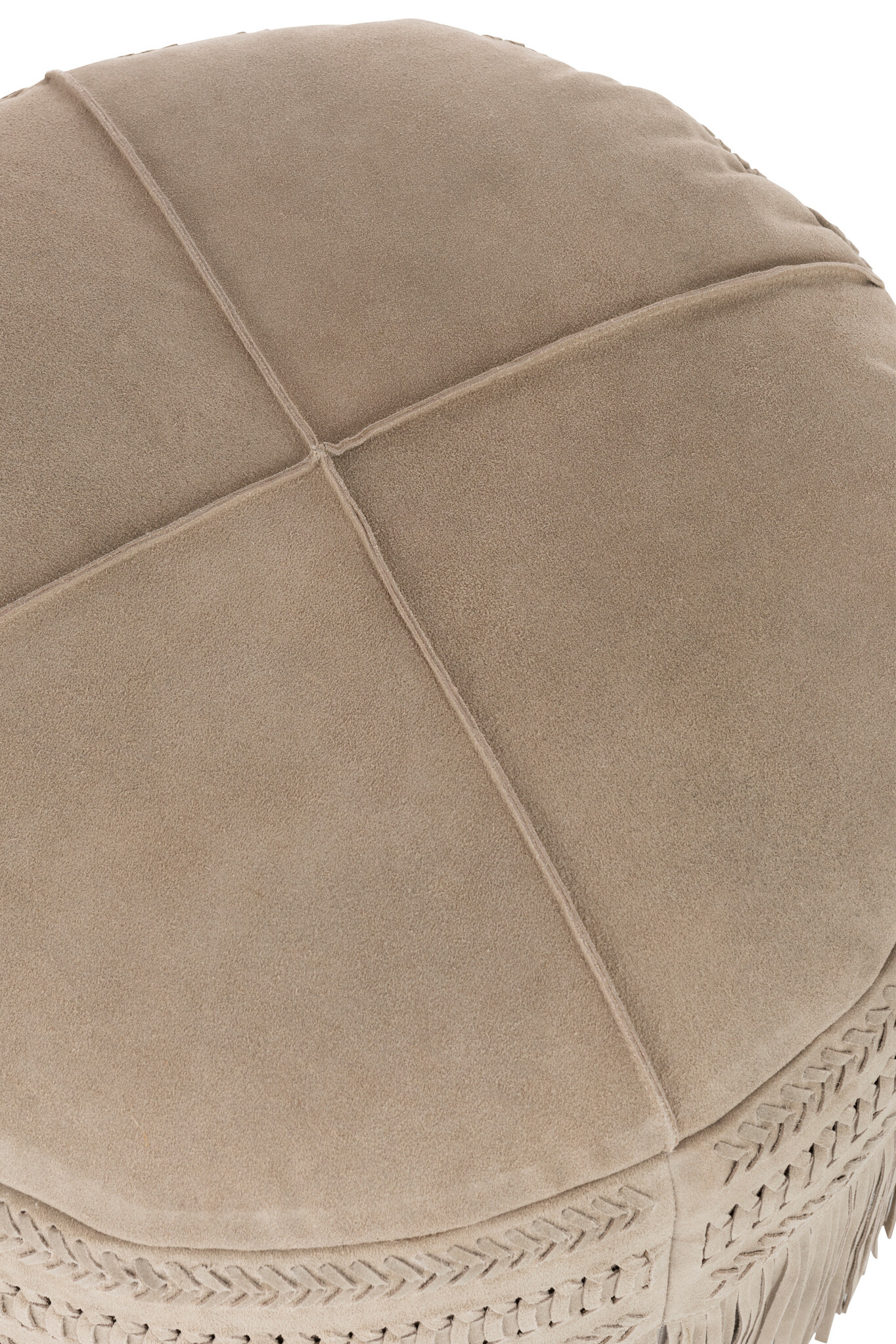 HASSOCK TASS RND LEATH L GRY