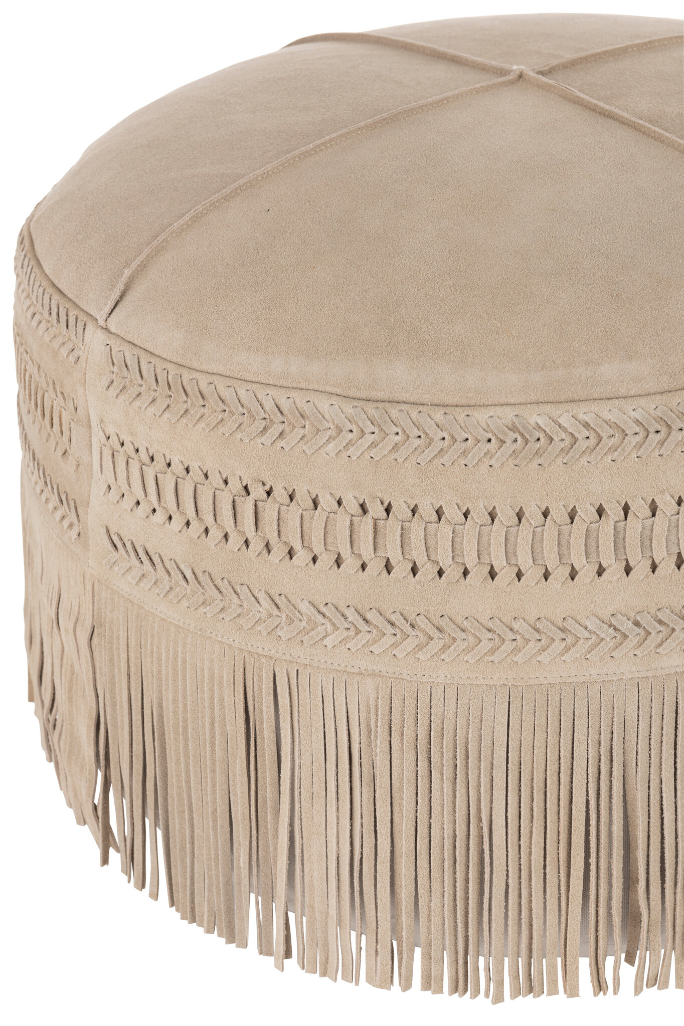HASSOCK TASS RND LEATH L GRY