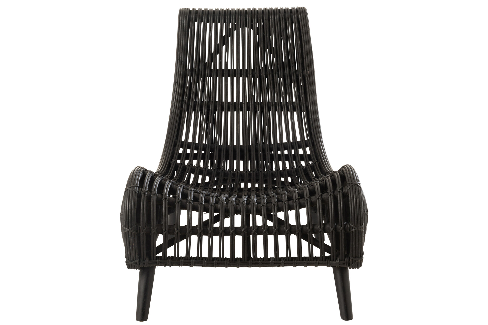 LYING CHAIR RATTAN BLACK