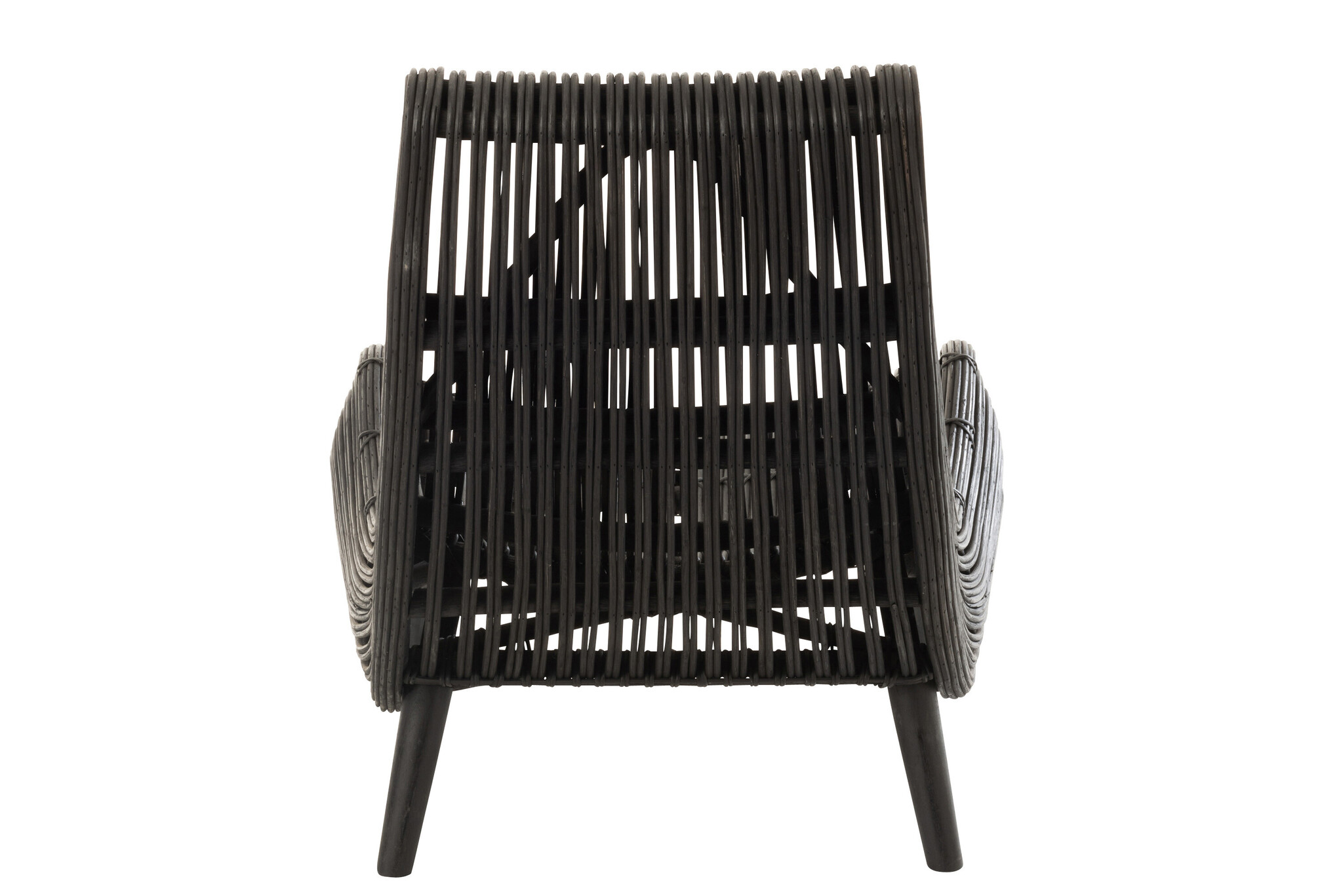 LYING CHAIR RATTAN BLACK