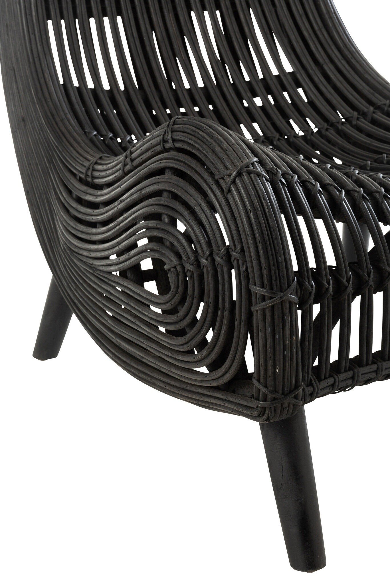 LYING CHAIR RATTAN BLACK