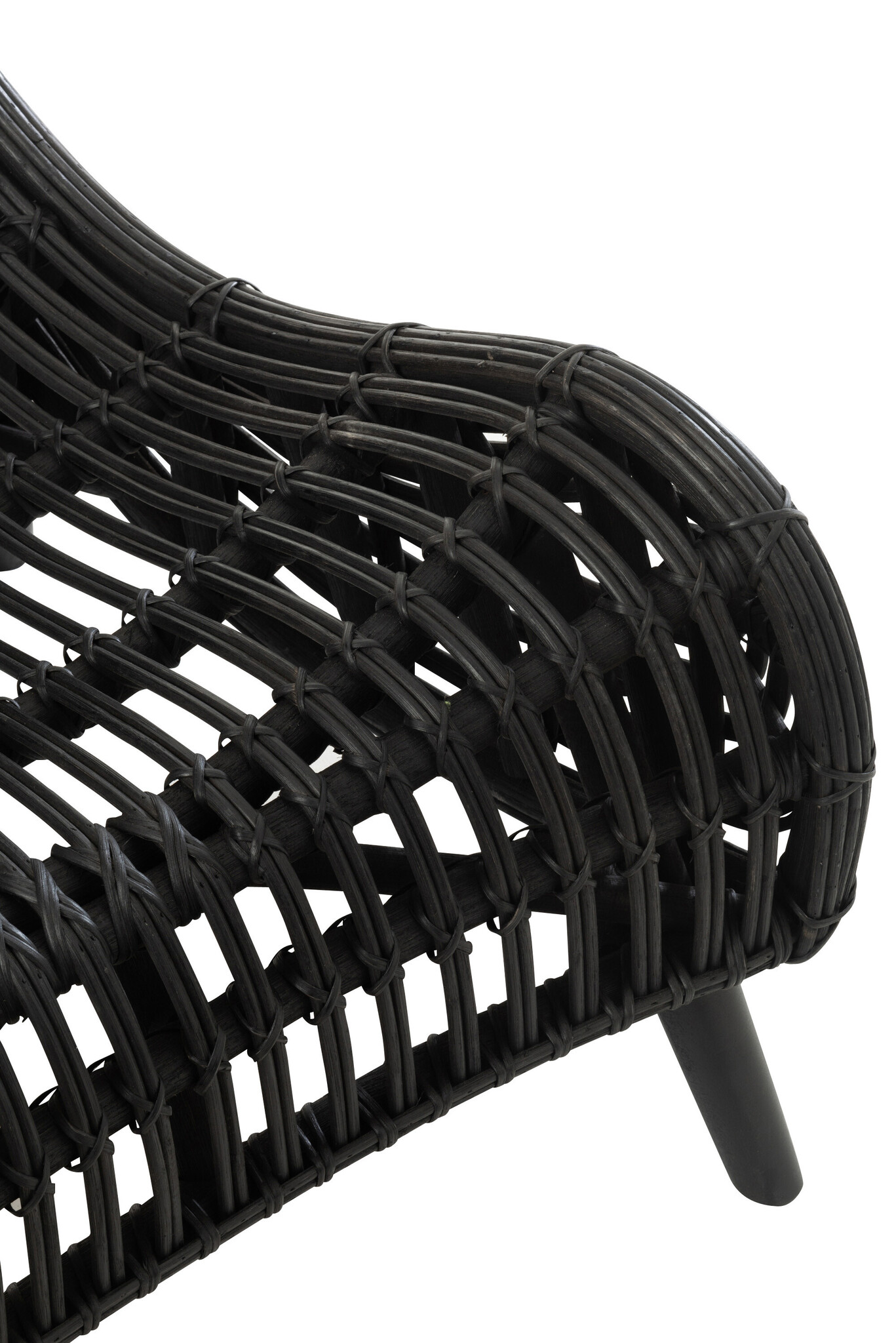 LYING CHAIR RATTAN BLACK