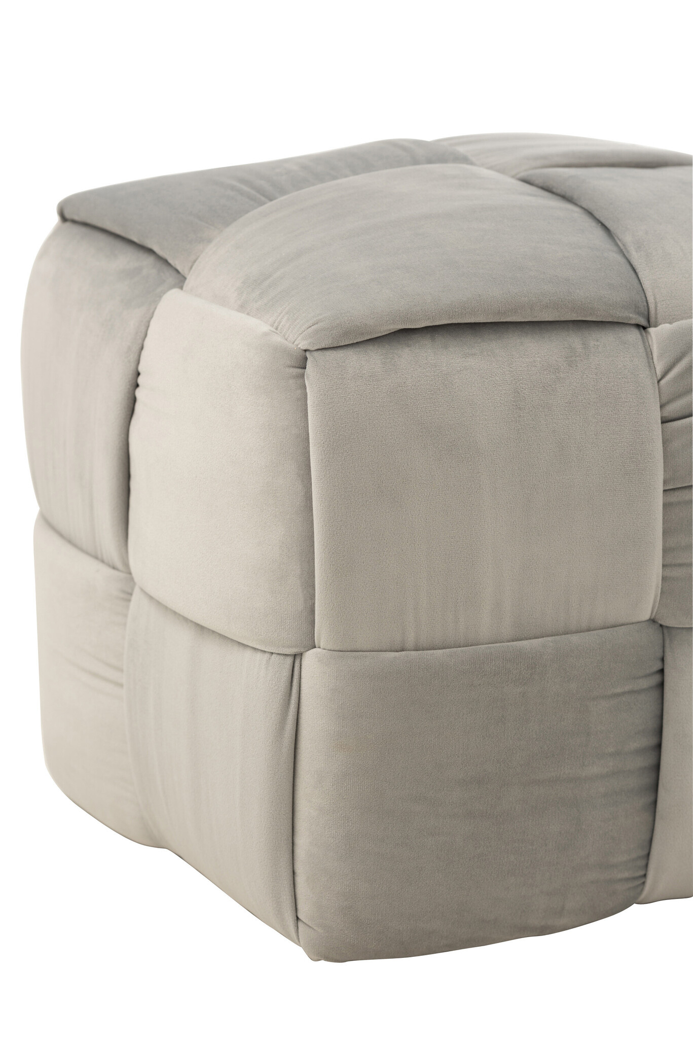 POUF 1P TEXTILE/WOOD LGR