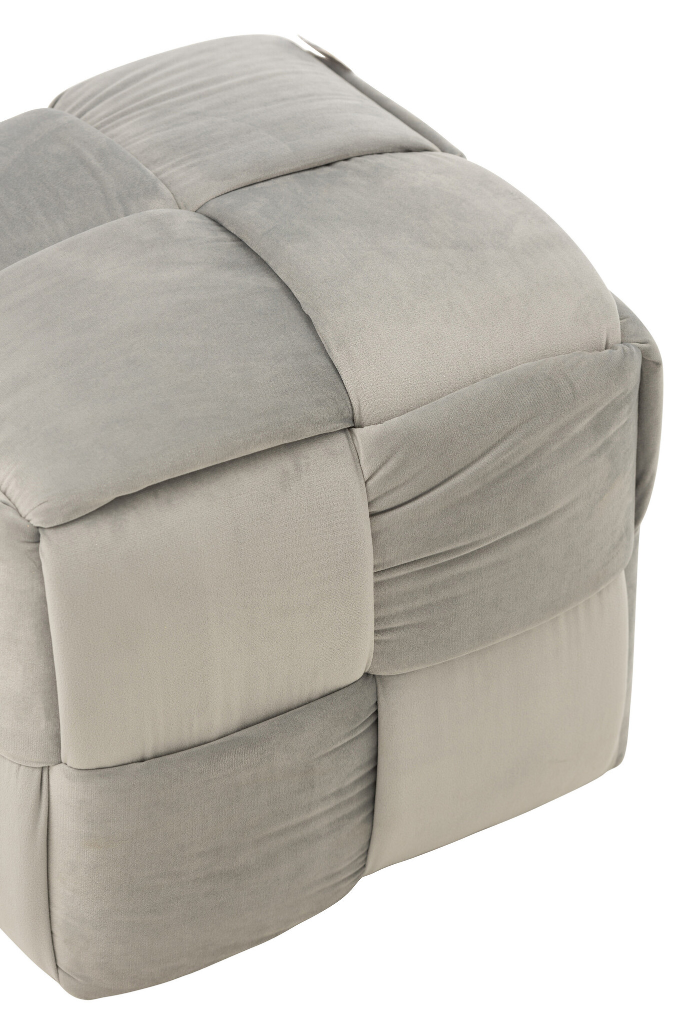 POUF 1P TEXTILE/WOOD LGR