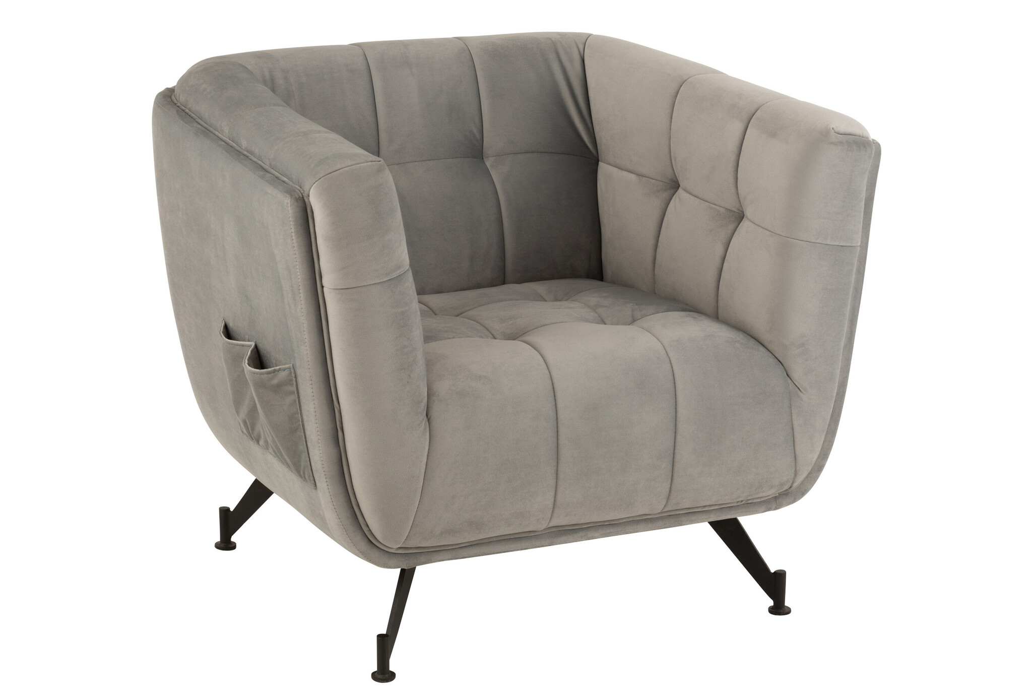 LOUNGE SEAT 1P TEX/WD/MET LGR