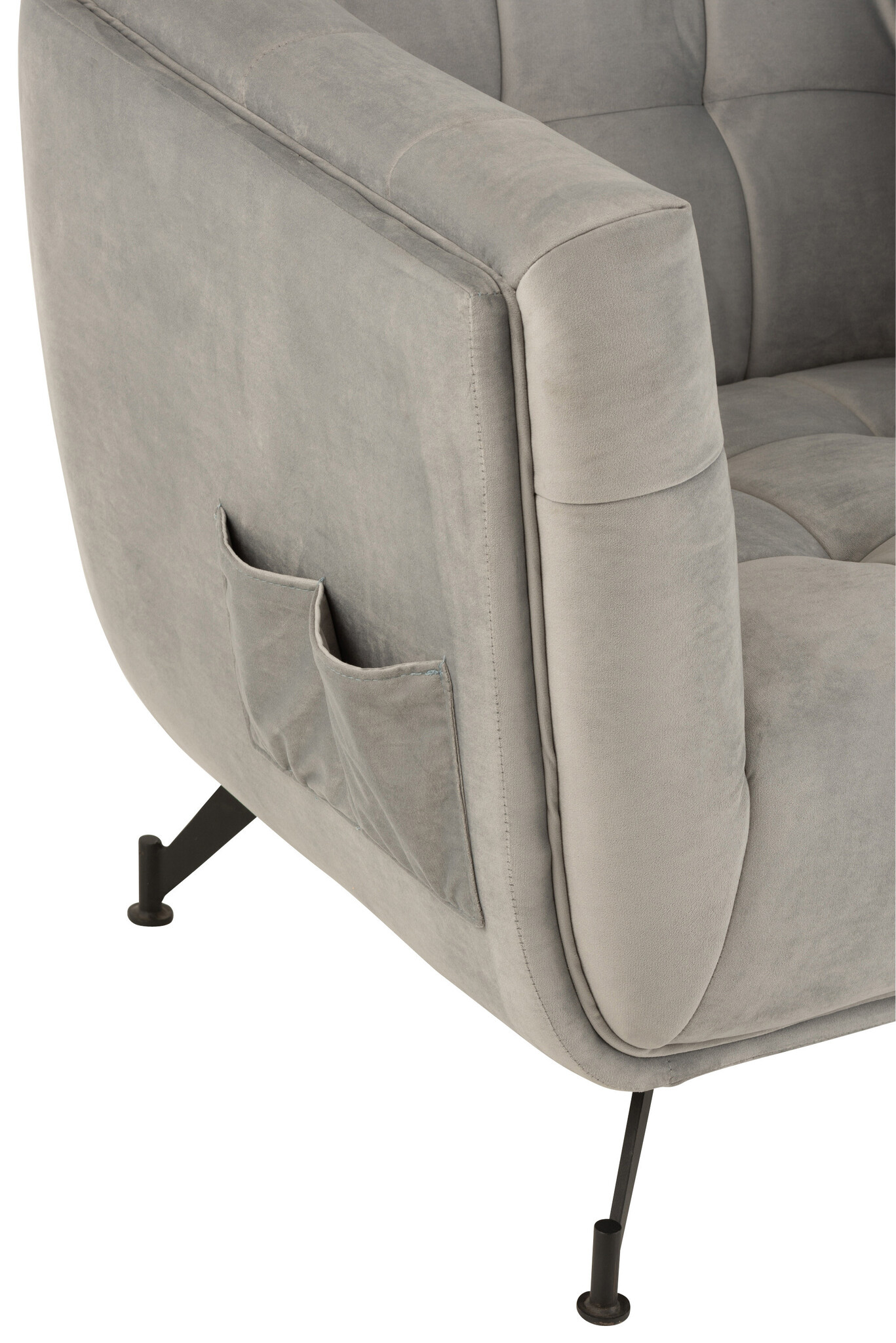 LOUNGE SEAT 1P TEX/WD/MET LGR