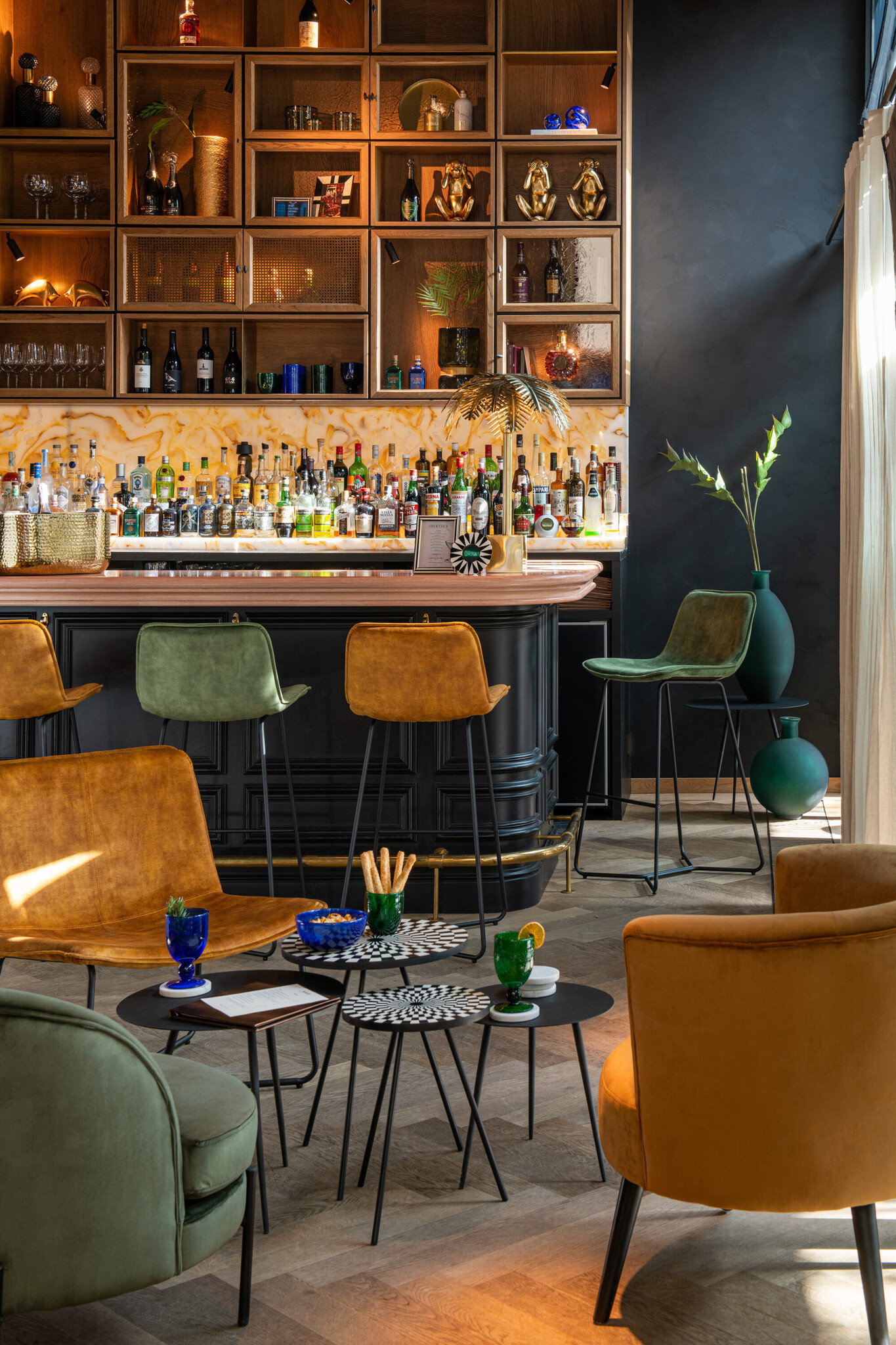 BARCHAIR LAURENT MET/TEXT GRN