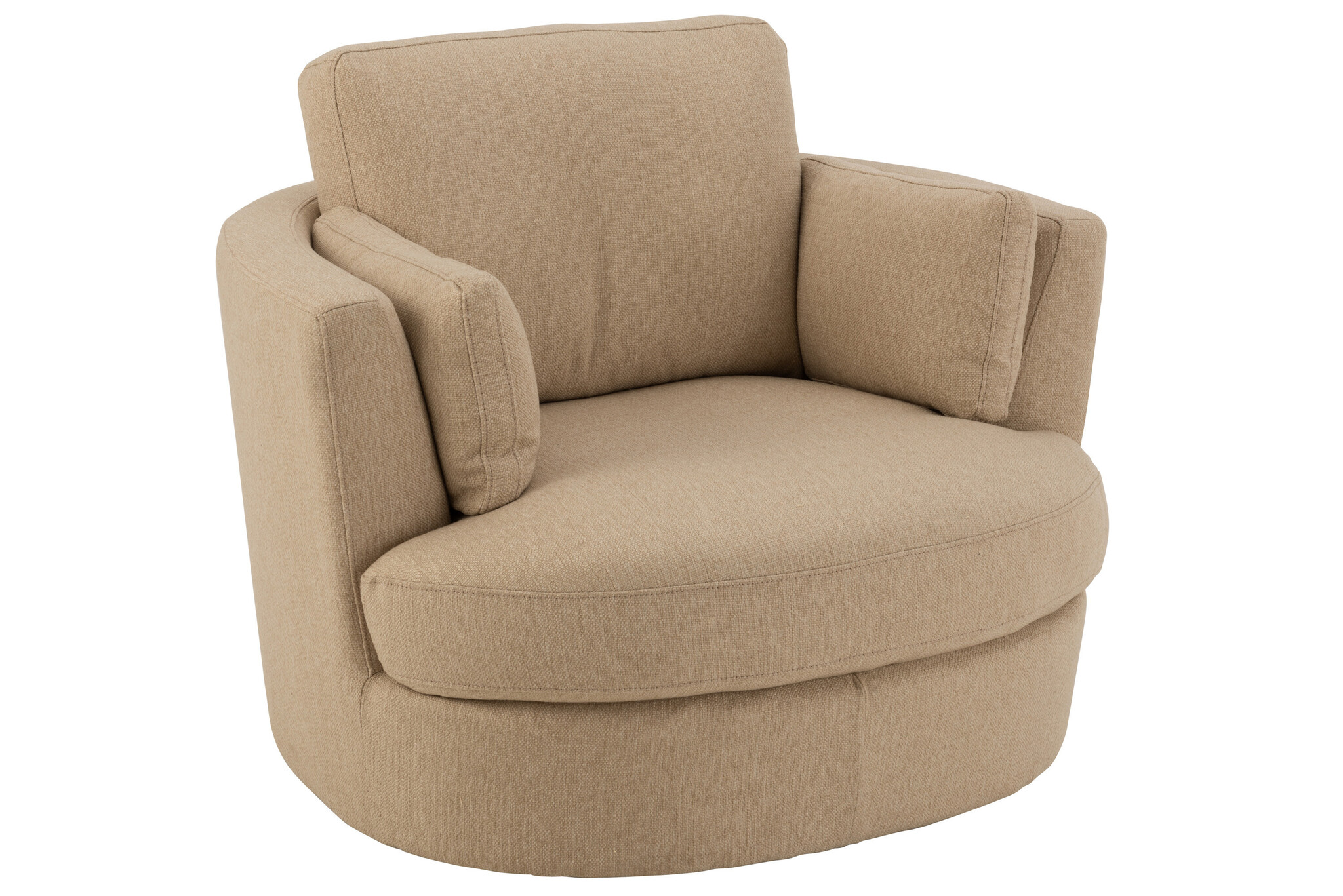 CHAIR SWIVEL WD/TEXTILE BEIGE