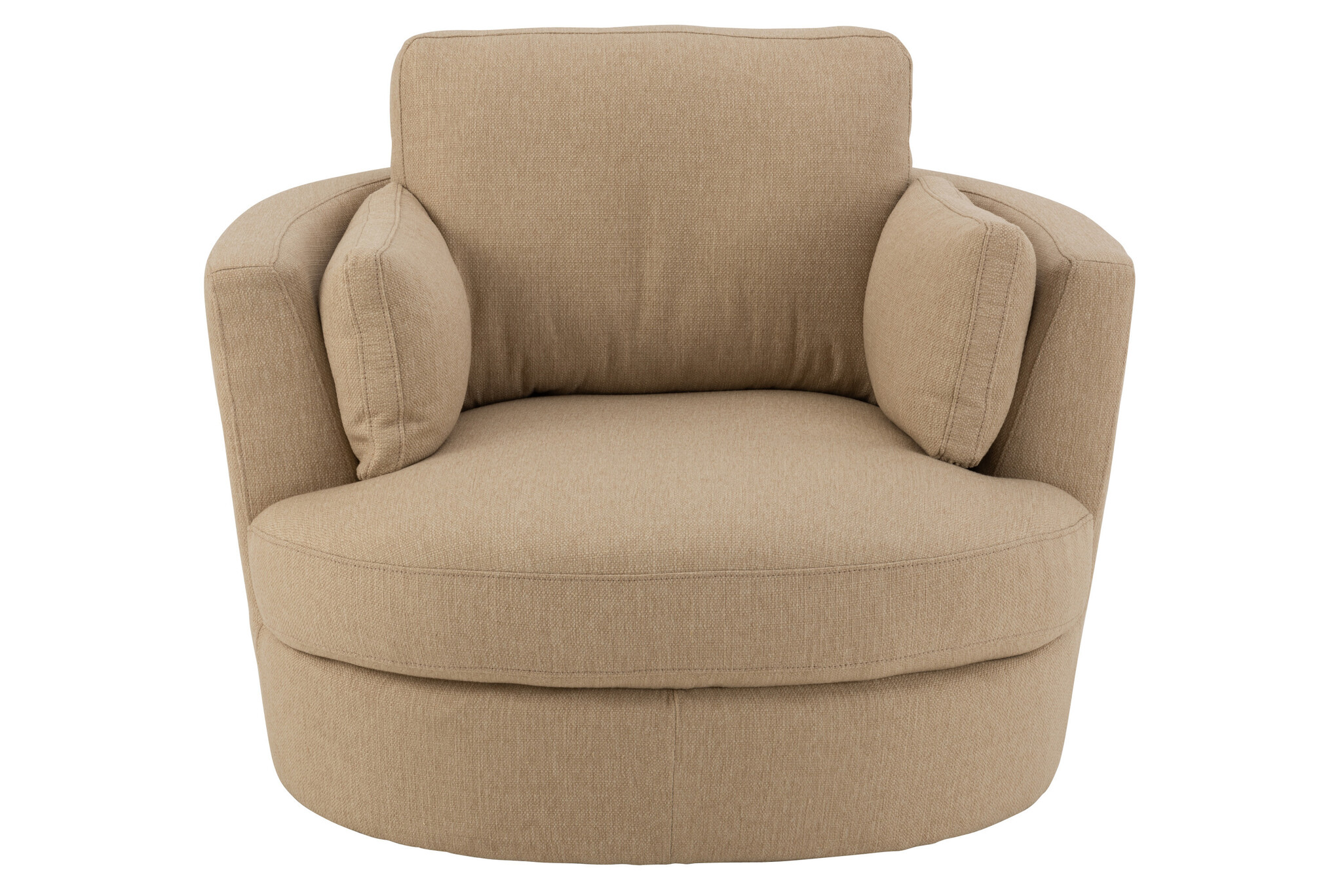CHAIR SWIVEL WD/TEXTILE BEIGE
