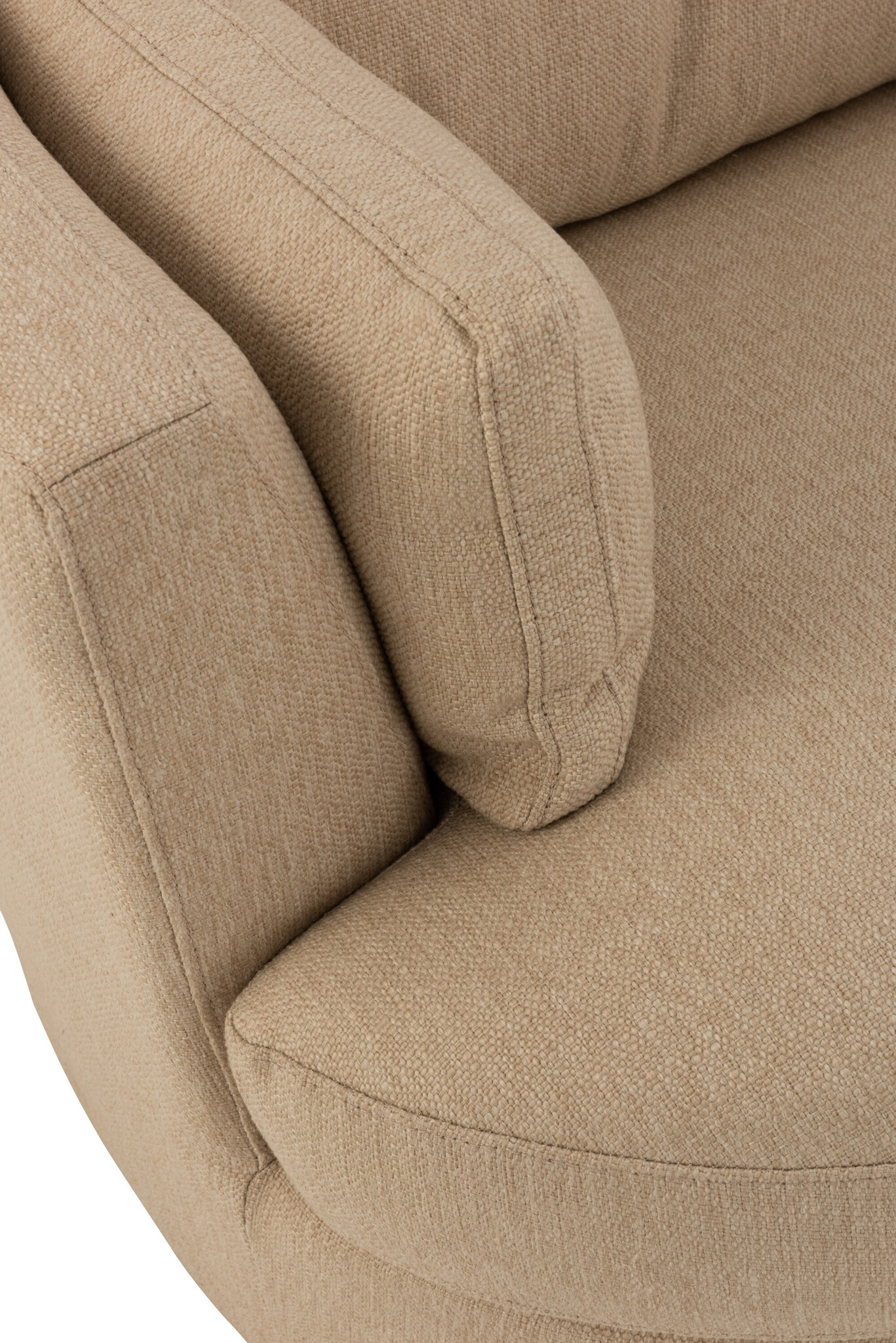 CHAIR SWIVEL WD/TEXTILE BEIGE