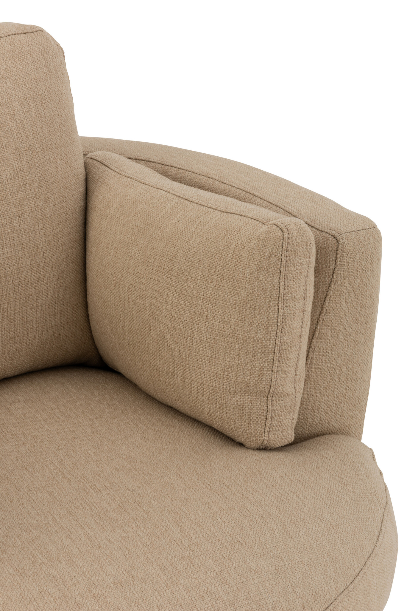 CHAIR SWIVEL WD/TEXTILE BEIGE