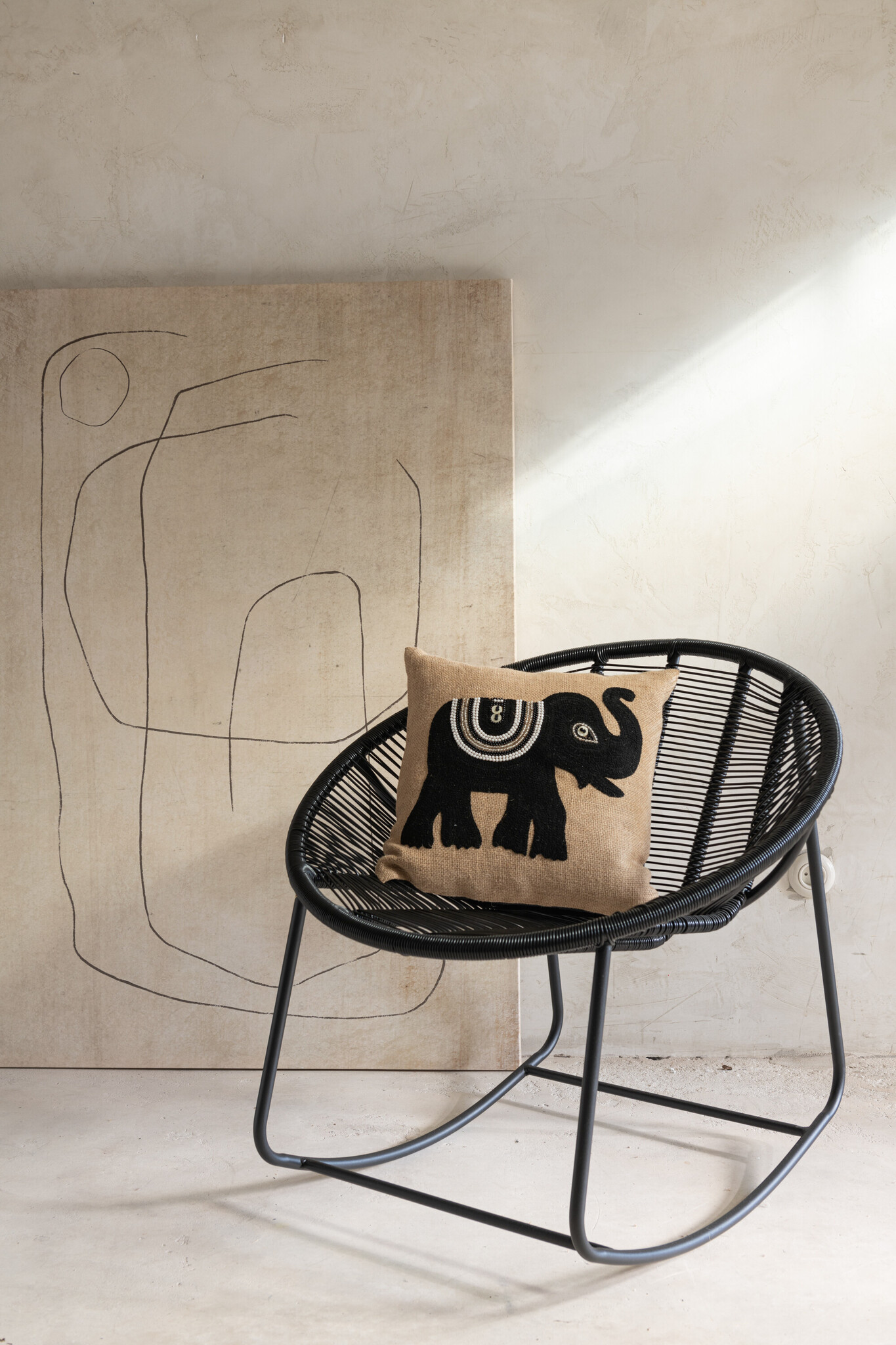 ROCKING CHAIR PAM METAL/PL BL