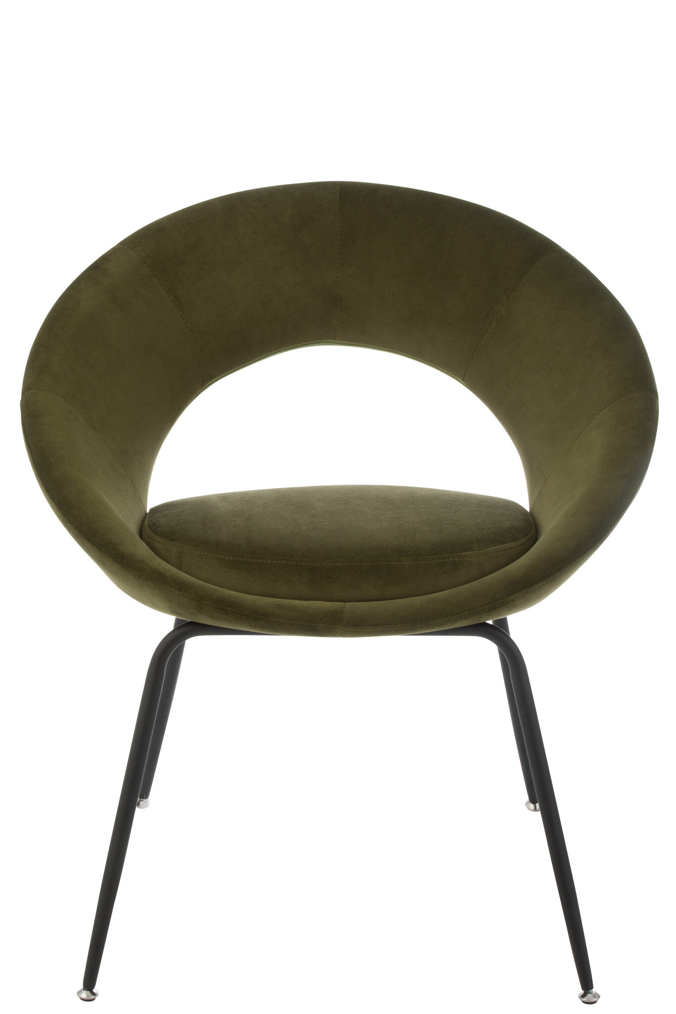CHAIR ROUND HOLE MET/TEX GRN