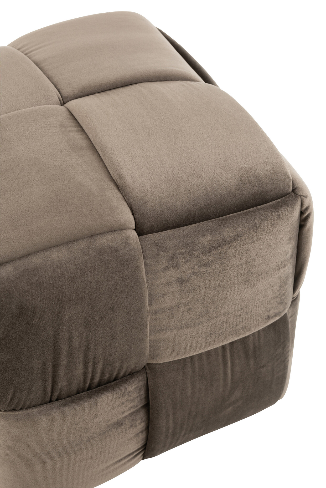 POUF 1P TEXTILE/WOOD DARK GREY