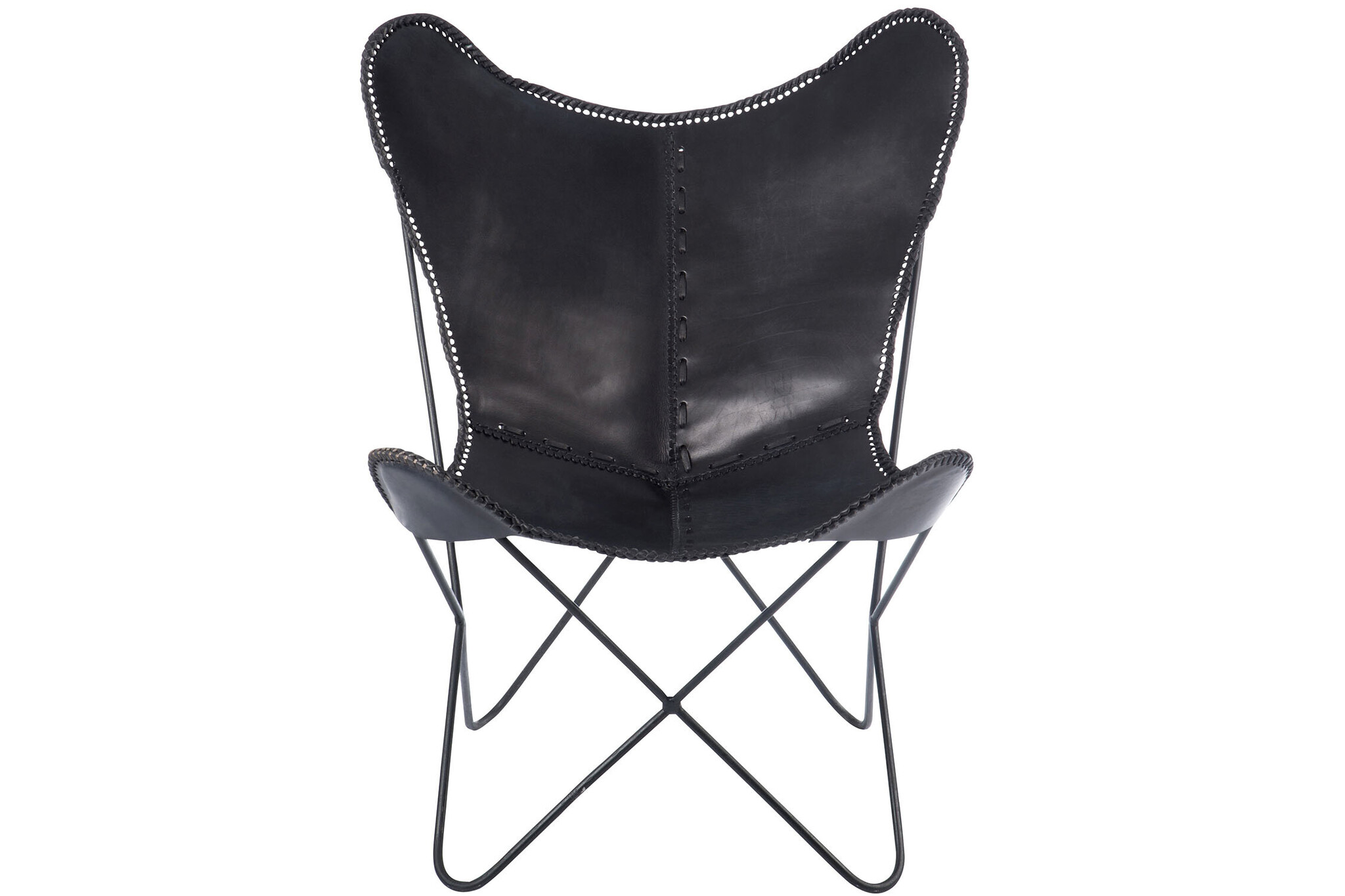 LOUNGE CHAIR LEATH/MET BLACK
