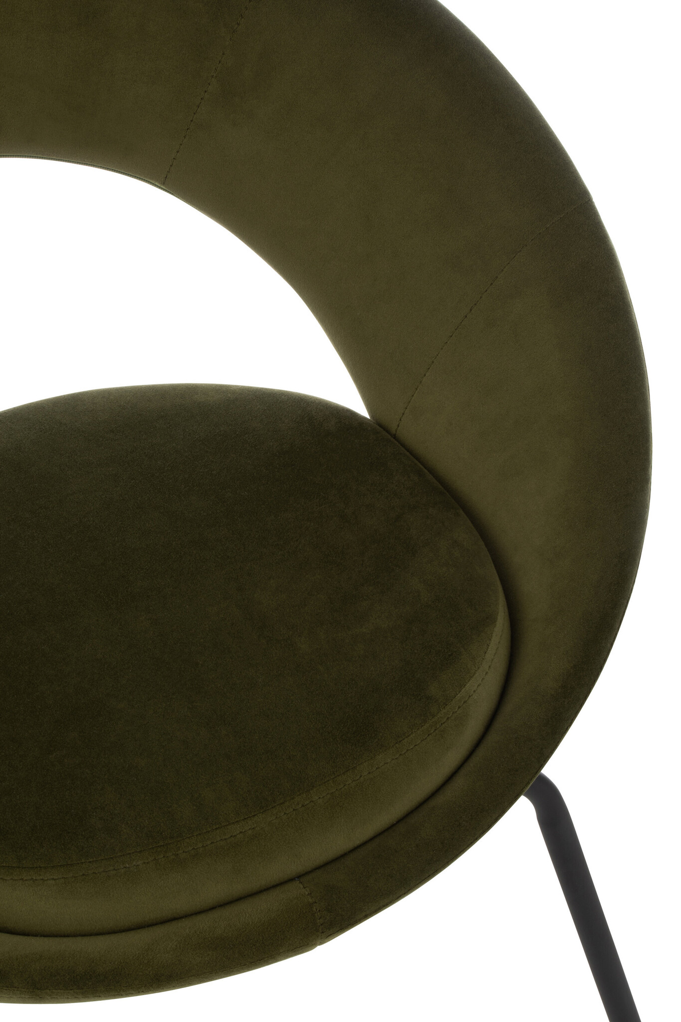 CHAIR ROUND HOLE MET/TEX GRN