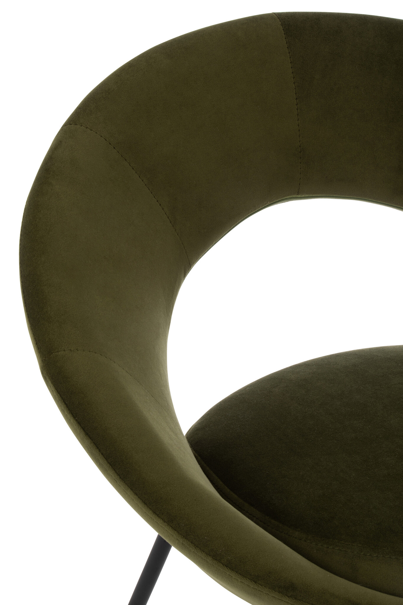 CHAIR ROUND HOLE MET/TEX GRN