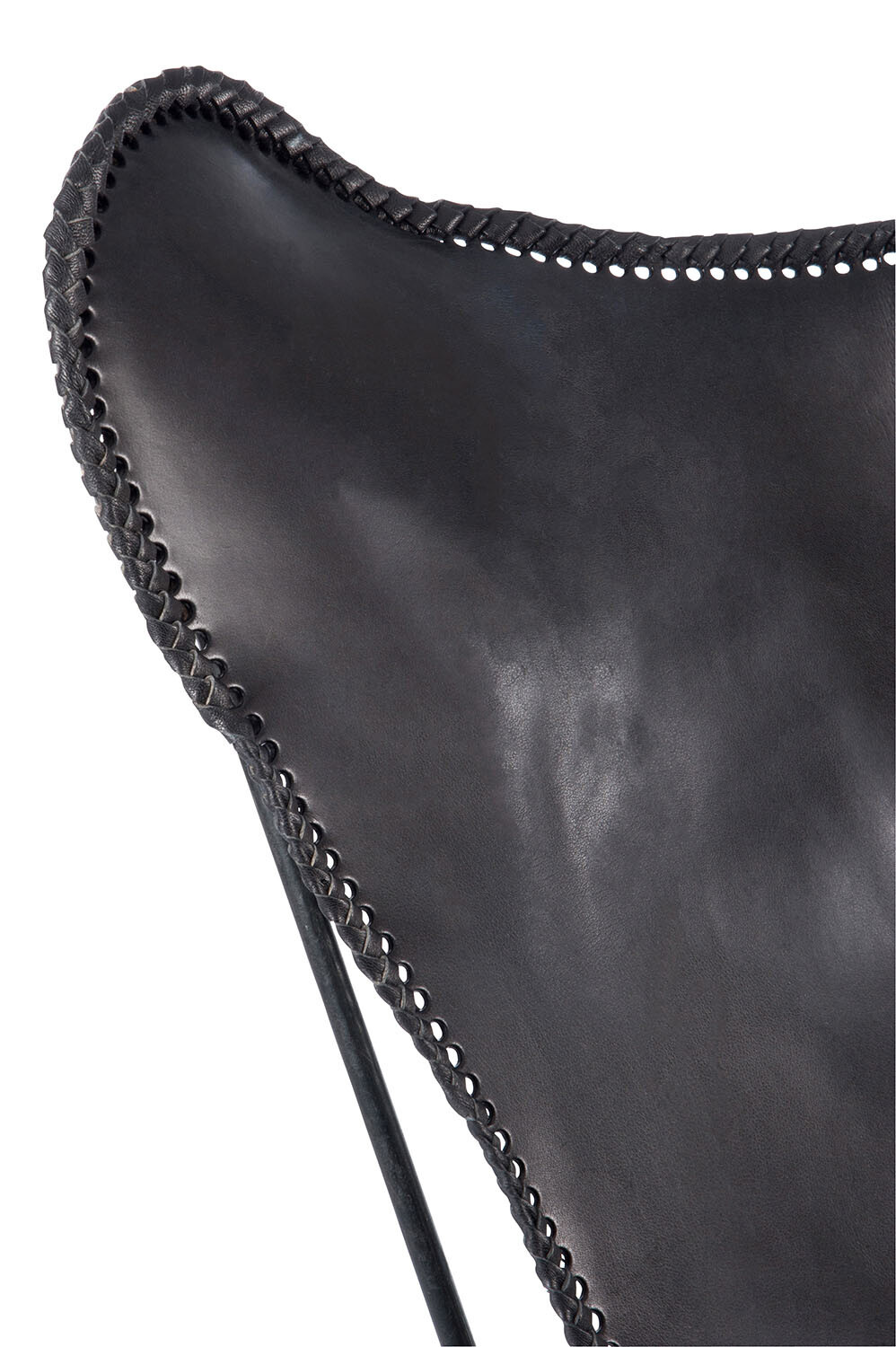 LOUNGE CHAIR LEATH/MET BLACK