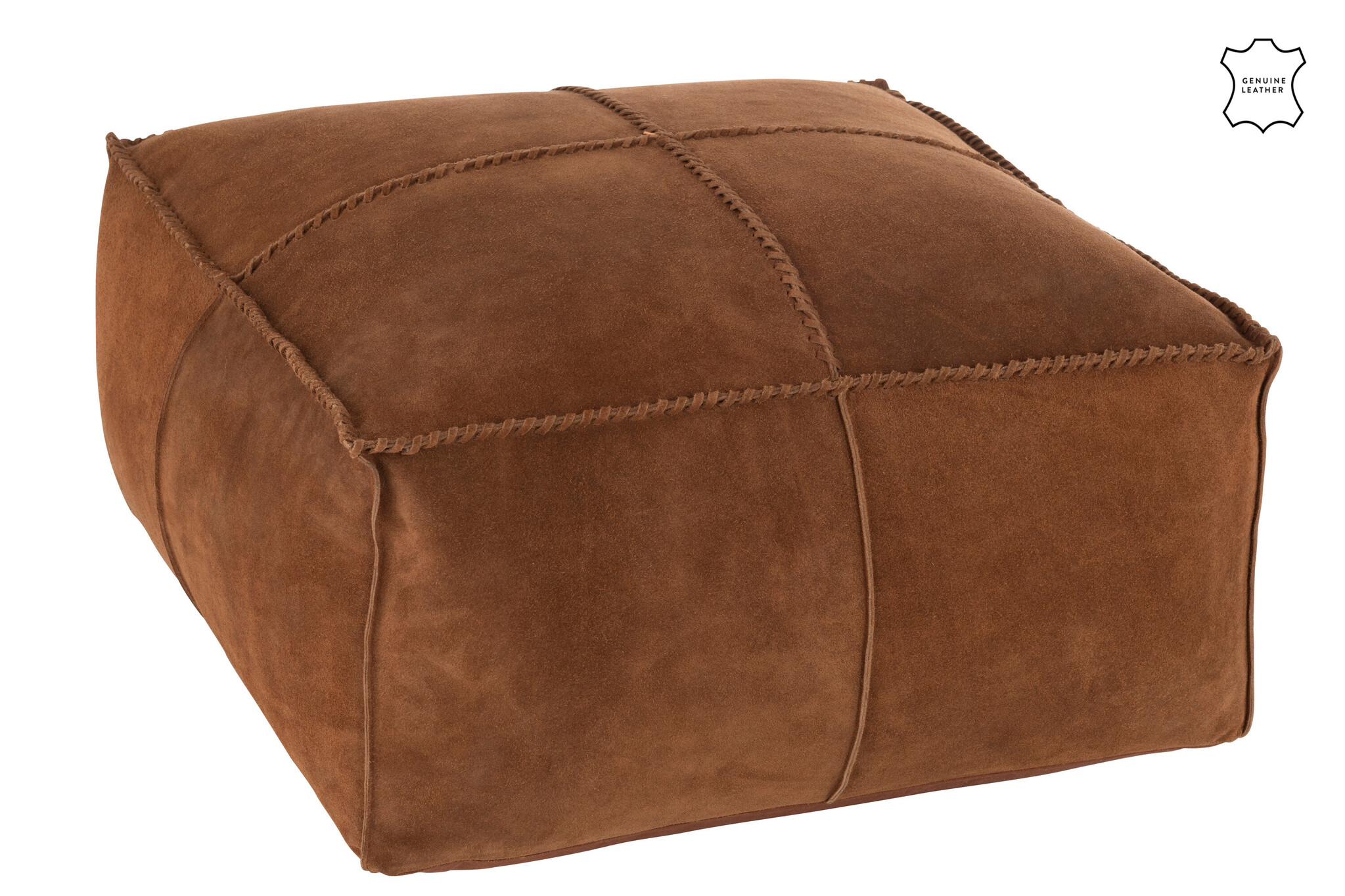 HASSOCK STICHING SQ LEATH COGN