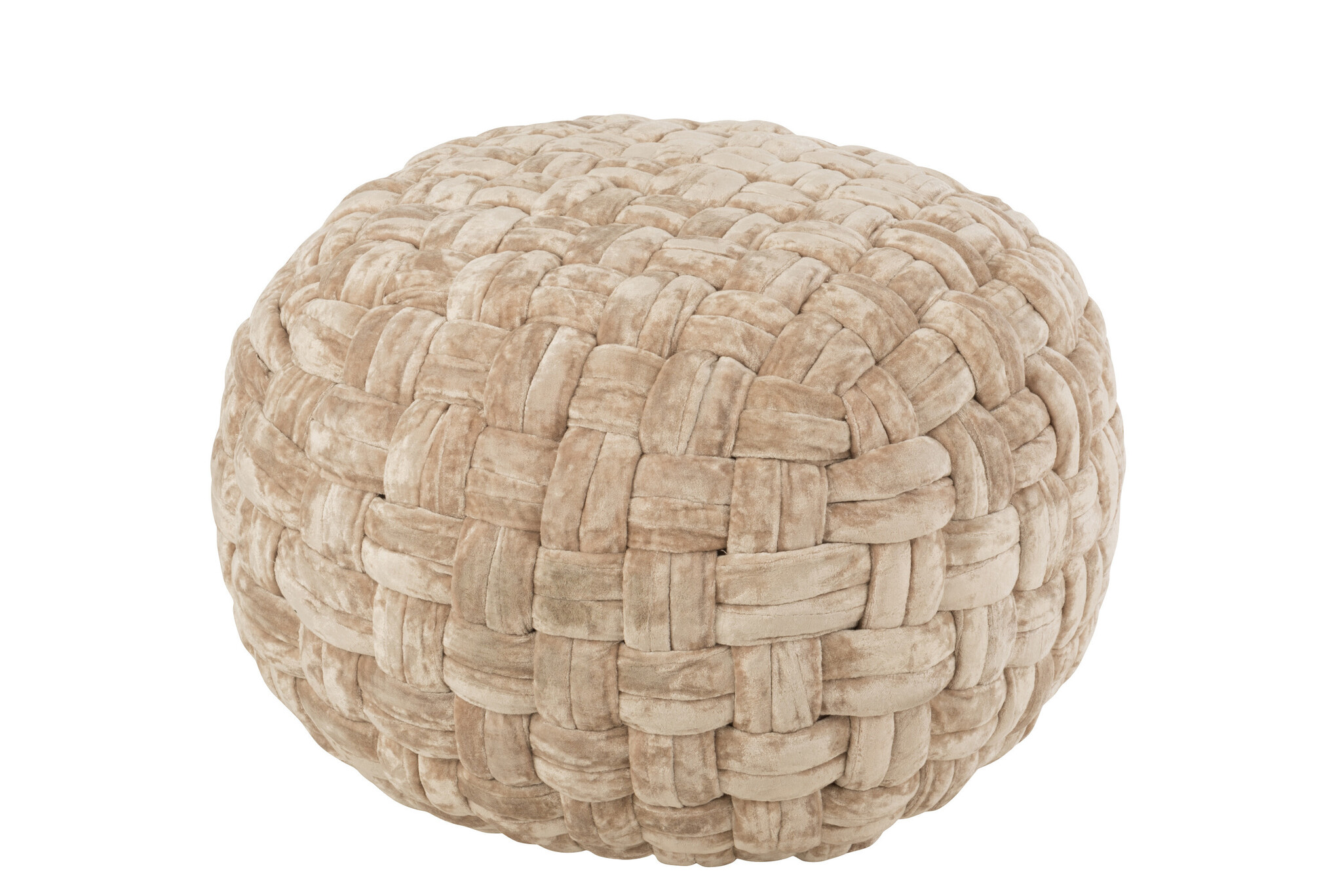 POUF CROCHETED VISCOSE RND BEI