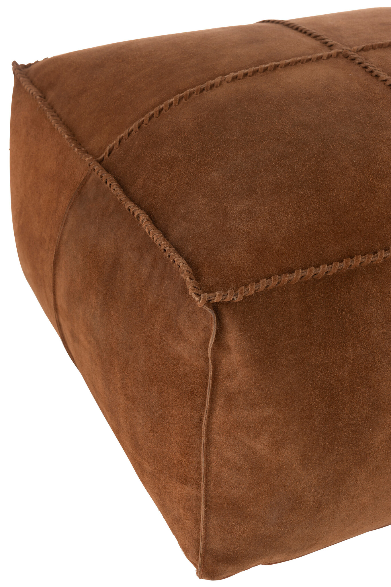 HASSOCK STICHING SQ LEATH COGN
