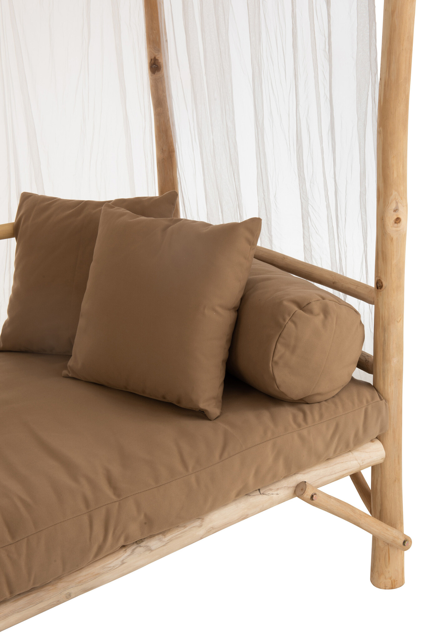 BED LOVESEAT+CUSH TEAK NAT/BR