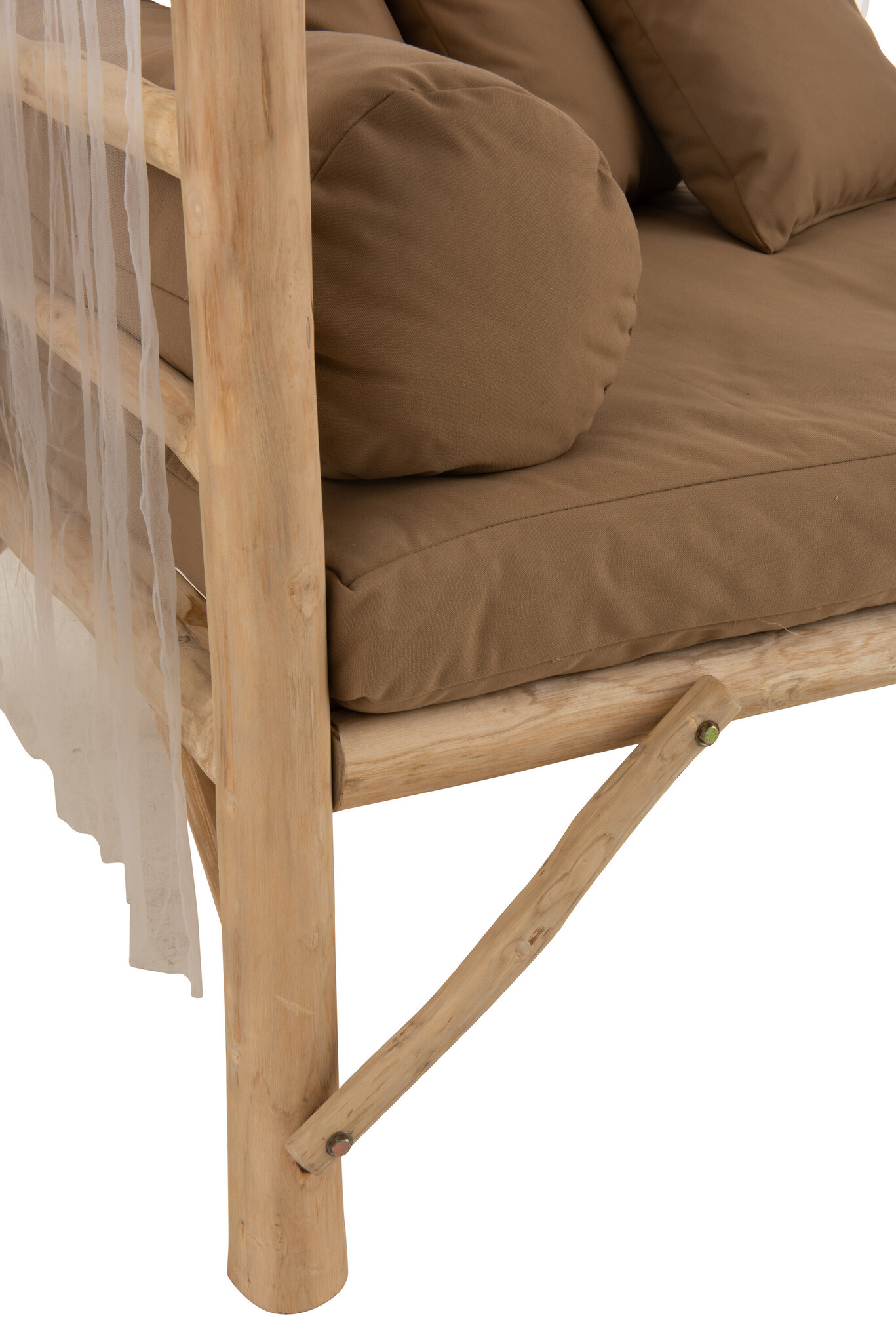 BED LOVESEAT+CUSH TEAK NAT/BR
